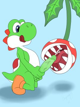 cock cum dick fangs male mario_(series) mouth penis piranha_plant semen theprodigy yoshi