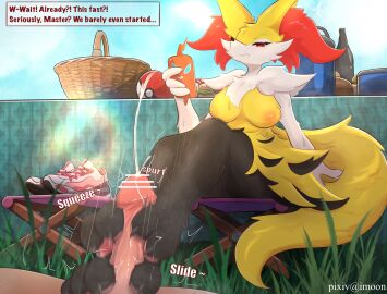 4_toes anthro areola between_toes bodily_fluids braixen canid canine censored claws clothing cum cum_through_toes cumshot duo ejaculation erection feet female foot_fetish foot_focus foot_on_penis foot_play footjob footwear fox fox_girl generation_4_pokemon generation_6_pokemon genital_fluids genitals grass hi_res human interspecies male male/female mammal motion_blur motion_lines musk musk_clouds musky_feet nails nintendo orgasm pawpads paws penis penis_between_toes plant plantigrade pokemon pokemon_(species) premature_ejaculation rotom rotom_phone sex shoes smelly smelly_feet soles steamy_feet stink_fumes sweat sweaty_feet tail throbbing throbbing_penis toes two-footed_footjob unimpressed yimoon640