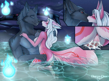 2024 anthro anthro_on_anthro anthro_penetrated anthro_penetrating anthro_penetrating_anthro ass balls black_body black_fur black_nose bodily_fluids breasts canid canine canis closed_eyes cum cum_in_pussy cum_inside dreyk-daro duo female female_penetrated fox fur genital_fluids genitals grey_body grey_fur hair hi_res kiss_on_lips kissing knot knotting male male/female male_penetrating male_penetrating_female mammal nipples nude nude_anthro nude_female nude_male partially_submerged penetration penile penile_penetration penis penis_in_pussy pussy sex vaginal_knotting vaginal_penetration water white_hair wolf