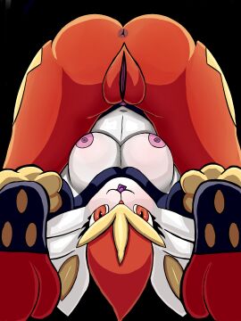 15roacxs absurd_res anthro anus black_background breasts cinderace digital_media_(artwork) female generation_8_pokemon genitals hi_res nintendo nipples pokemon pokemon_(species) pussy simple_background smile solo