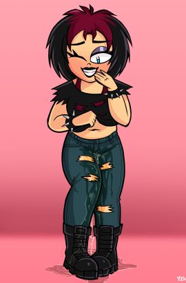 casual casual_urination clothing female footwear goth goth_girl grace_(omobomber) human jeans omorashi original pale_skin peeing peeing_self punk punk_girl ripped_jeans urinating urinating_female urination urine urine_on_floor urine_on_ground urine_on_legs urine_pool urine_puddle urine_stream wetting wetting_self yellowzonemx