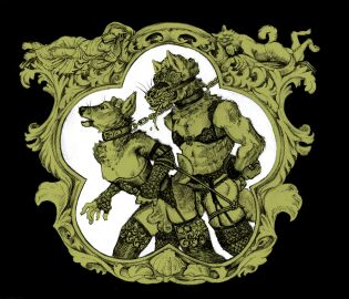 anal anal_sex animal_genitalia animal_penis anthro anthro_on_anthro anthro_penetrated anthro_penetrating anthro_penetrating_anthro arms_tied arms_tied_behind_back balls bondage bound bound_together bra canid canine canis chains clothed clothing collar corset crossdressing cuffs_(clothing) deer duo filigree genitals hi_res lingerie male male/male male_penetrated male_penetrating male_penetrating_male mammal momamo muscular muscular_anthro muscular_male muzzle_(object) muzzled penetration penis predator/prey rope sex sheath suspender_belt topwear underwear wolf