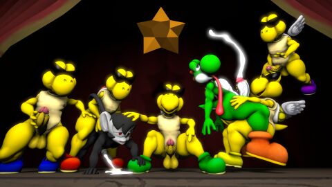 2021 3d all_fours anal anal_orgasm anal_sex anthro ape ass balls big_balls big_penis black_body black_eyes black_eyewear black_fur black_hair black_sunglasses black_tail blue_boots blue_clothing blue_footwear blue_shoes bodily_fluids boots brown_boots brown_clothing brown_footwear brown_shoes carrying_another chimpanzee clothing crouching cum cumshot digital_media_(artwork) dinosaur doggy_style doommusk ejaculation eyewear feet flying flying_sex footwear from_behind_position front_view fur furry furry_only genital_fluids genitals gesture green_body green_boots green_clothing green_footwear green_nose green_scales green_shoes green_tail green_yoshi grey_body grey_ears grey_fur grey_nose group hair half-closed_eyes hand_gesture hand_on_foot hand_on_head hand_on_leg hand_on_own_penis hand_on_penis haplorhine hi_res holding_another koopa koopa_paratroopa koopa_troopa lire_(doommusk) long_tongue looking_pleasured male male/male male_penetrated male_penetrating male_penetrating_male mammal mario_(series) masturbation middle_finger multicolored_body multicolored_fur multicolored_scales narrowed_eyes nintendo orgasm pan_(genus) paper_mario paper_mario:_the_thousand-year_door paratroopa penetration penile penile_masturbation penile_penetration penis penis_in_ass prehistoric_species primate purple_boots purple_clothing purple_footwear purple_shoes red_boots red_clothing red_eyes red_footwear red_shell red_shoes reptile saddle scales scalie sex shell shoes source_filmmaker_(artwork) star star_(mario_bros) sunglasses super_mario_bros. tail tongue tongue_out two-tone_body two-tone_fur two-tone_scales two-tone_tail white_body white_scales white_tail white_wings wings yellow_body yellow_nose yellow_scales yellow_shell yoshi yoshi_(character)