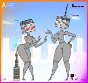 9/11 agonywelds angelsagony anthro ass breasts building buildings controversial controversy deki female male never_forget offensive sketch smaller_male taller_female tenna_(angelsagony) thick_ass thick_thighs thighs twin_towers wide_hips worldtradesisters