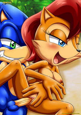 1boy 1girls anthro balls bbmbbf blush breasts female male male/female medium_breasts mobian_(species) mobius_unleashed nipples nude one_eye_closed open_mouth palcomix penis pussy sally_acorn sega sex sonic_(series) sonic_the_hedgehog sonic_the_hedgehog_(series) teeth tongue vaginal_penetration vaginal_sex