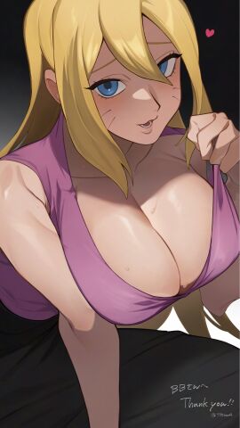 1girls bare_chest bare_shoulders big_breasts black_skirt blonde_hair blue_eyes boruko boruto:_naruto_next_generations bracelets breasts busty canon_genderswap cleavage cleavage_overflow clothes_lift clothing collar commentary dress exposed_shoulders eyelashes facial_markings female female_only gender_transformation genderswap_(mtf) hair_down heart highres indoors large_breasts long_hair looking_at_viewer naruto naruto_(series) no_bra no_bra_under_clothes off_shoulder open_mouth oppai pencil_skirt pinup pulled_by_self revealing_clothes rule_63 sexy_no_jutsu shirt_lift simple_background skirt smile solo sweat teasing teasing_viewer tight_skirt transformation trnnmnm4 uzumaki_boruto whisker_markings whiskers