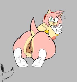 2d amy_rose anthro anthro_female anthro_only anus anus_focus ass ass_focus big_anus breasts female female_focus female_only furry furry_female furry_only green_eyes noinx_at_nite_(artist) nude nude_female sega socks_on solo solo_female sonic_(series) triangular_anus twitter_link unrealistic_proportions