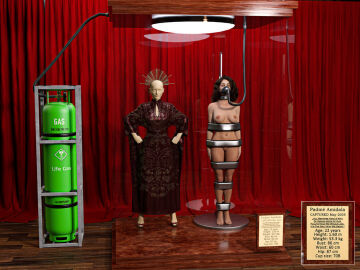 3d bound bound_arms bound_legs cirilover1 completely_nude female mannequin nude nude_female padme_amidala star_wars trophy_case