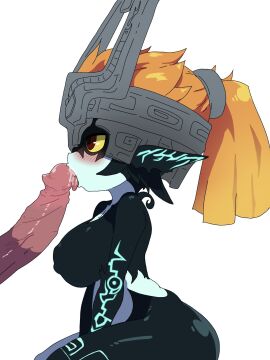 1girls 2024 armor big_breasts black_body black_skin blush breasts clothing erection fellatio female female_focus genitals hair headgear headwear healerart helmet hi_res higher_resolution_available humanoid humanoid_focus humanoid_pointy_ears imp imp_midna licking link male midna nintendo nipple_outline oral orange_hair penetration penile penis penis_lick ponytail pupils red_eyes red_pupils shallow_penetration short_stack solo_focus the_legend_of_zelda tongue tongue_out twili twilight_princess yellow_sclera