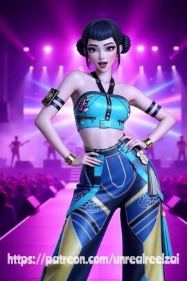 ai ai_art ai_generated black_hair breasts brown_eyes cartoon dancing huntrix kpop_demon_hunters lingerie netflix nsfw nudity sexy shaved_pussy tagme teasing unrealreelz video zoey_(kpop_demon_hunters)