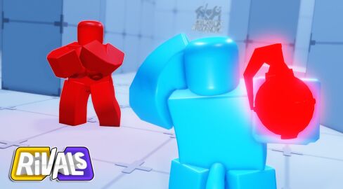 1boy 1girls 3d areolae bald blue_skin breasts completely_nude copyright_name crimstuff faceless faceless_female faceless_male female grenade hand_on_head holding_object male nipples nude nude_female nude_male parody penis pussy red_skin rivals_(roblox) roblox roblox_game robloxian standing watermark