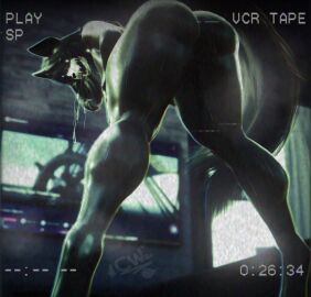1girls 3d anthro ass bent_over big_ass big_breasts big_thighs black_body black_hair breasts bubble_ass bubble_butt canine cartoonwizzard female furry furry_ears furry_female furry_tail huge_ass huge_breasts larger_female lipless long_hair looking_at_viewer looking_back mal0 malo naked naked_female no_lips nude nude_female presenting_hindquarters ready_to_fuck recording saliva scp-1471 scp-1471-a scp-1471-a_(scrag) scp_foundation scrag_boy showing_ass skull_head sweating vhs vhs_filter waiting_for_sex wolf wolf_girl