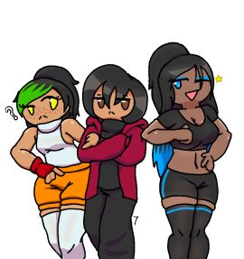 1boy 1futa 2girls bêto_(nenei) elle_trifor_(nenei) female futanari intersex male moana_(nenei) original original_character