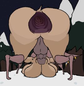 anal anus ass breasts female feral feral_only gaping gaping_anus huge_ass hyper_gape male monster multi_breast penis