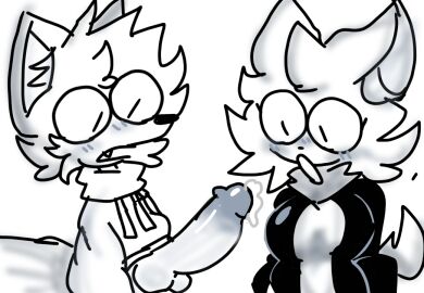 bat cherry_(el_cherry) cock darkie_(el_cherry) el_cherry erection fox impressed male original original_character penis penis_awe silly uncensored