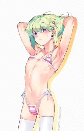 androgynous bikini bulge crossdressing femboy instanttnoodle lio_fotia male petite promare slim slim_waist twink