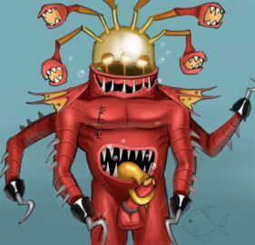 1boy 3_eyes 4_arms anglow anthro anthrofied cock_ring evilevilevil fish hook_hand male male_focus male_only monster multi_arm multi_eye multi_limb my_singing_buff_or_bara_monsters my_singing_monsters penis rare_anglow red_skin request scars self_upload sharp_teeth solo solo_male spikes stomach_mouth tongue