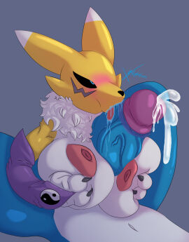 anthro bandai_namco big_breasts bodily_fluids breast_grab breast_play breasts canid canine cum digimon digimon_(species) duo ejaculation female flexible fox genital_fluids hand_on_breast hi_res humanoid hyper_penis kimerax male male/female nipples paizuri renamon scalie sex splits spread_legs spreading titfuck titjob veemon