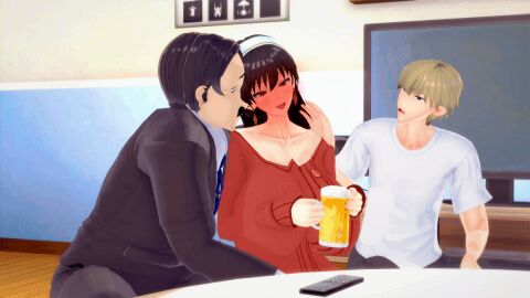 1girls 2boys 3d alternate_breast_size breasts fat_male female human male multiple_boys multiple_males murdoch_swan sex spy_x_family tagme yor_briar yor_forger