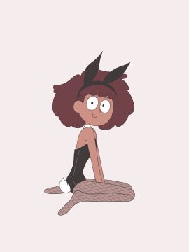 2d 2d_(artwork) 2d_artwork amphibia anne_boonchuy asian_female ass breasts brown-haired_female brown_hair disney disney_channel female hair looking_at_viewer looking_back playboy_bunny popofutto smile smile_at_viewer solo tagme thai