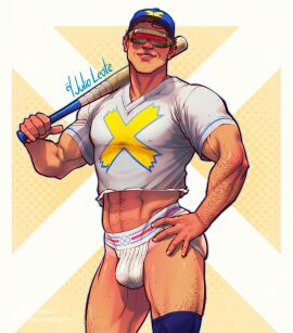 1boy bara bulge clothing cyclops_(x-men) gay gay_male jockstrap julio_leote male male_focus male_only marvel marvel_comics muscular muscular_male penis penis_outline scott_summers solo underwear x-men yaoi