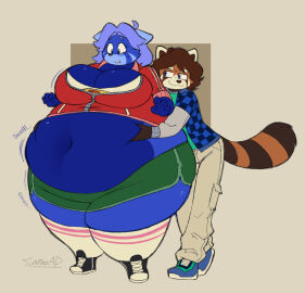 bao_azalea bbw big_breasts blueberry_inflation breasts cleavage female furry huge_breasts inflation overweight peach_body synthosad tagme thick_thighs wide_hips