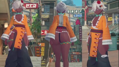 1boy 3d alternate_skin_color animated ass belle_(zenless_zone_zero) big_ass bottom_heavy dark-skinned_femboy dark-skinned_male dark_skin femboy game_mod genderswap_(ftm) gyaru-oh hoyoverse huge_ass ingame_model kurosu169 male mihoyo mod mp4 no_sound race_swap rule_63 shorter_than_10_seconds solo tagme thick_thighs thighhighs video white_hair zenless_zone_zero