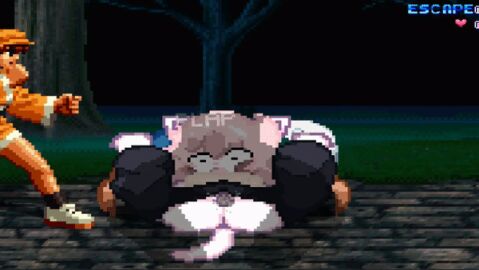 1girls 2boys animated anthro_penetrated bao_(kof) being_watched brian_battler dead_source feline female furry_female gettag human_on_anthro king_of_fighters legs_spread legs_up m.u.g.e.n male male_human mating_press missionary_position not_public_mod original original_character outside pink_hair pussy size_difference snk spookicookie tagme vaginal_penetration white_fur