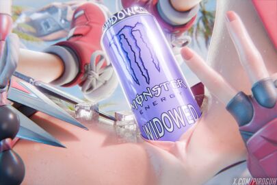 1girls 3d 3d_(artwork) blizzard_entertainment can_insertion english english_text female female_focus female_only kiriko_(overwatch) object_in_pussy object_insertion overwatch piroguh pussy vagina
