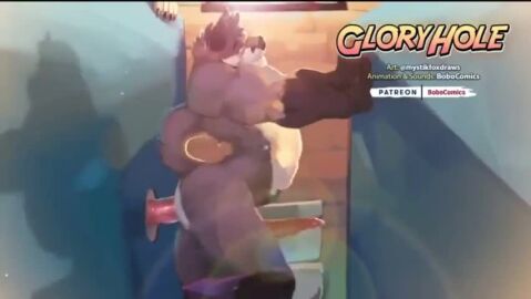 anal_sex bathroom bathroom_sex bathroom_stall bobocomics cum cum_drip cumshot furry furry_male furry_only gay gay_anal gay_male gay_sex glory_hole original_character tagme video