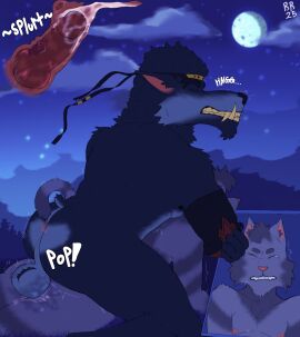 absurd_res anthro anus ass balls bodily_fluids canid canine canis cum cum_inside cumshot digital_media_(artwork) dire_(fortnite) domestic_cat duo ejaculation epic_games fangs felid feline felis fortnite fortnite:_battle_royale genital_fluids genitals hi_res hybrid_genitalia hybrid_penis internal knot knotted_penis male male_penetrating mammal mythological_canine mythological_creature mythology nipples nude orgasm penetration penis radiumraccoon sex tail text werecanid werecanine werecreature werewolf wolf