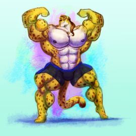 abs biceps cheetah feline male muscles muscular muscular_arms muscular_legs muscular_male muscular_thighs pecs
