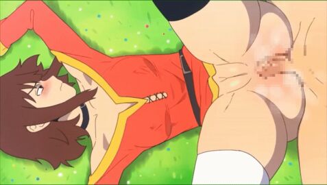 1boy anal animated blush bouncing_breasts breasts censored_penis cleft_of_venus d-art female kono_subarashii_sekai_ni_shukufuku_wo! looking_to_the_side megumin missionary nipples_visible_through_shirt penis pussy sex small_breasts spread_legs straight tagme thighhighs uncensored_pussy uncensored_vagina veins veiny_penis