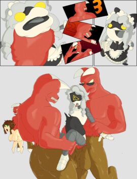 abrahamslapper baron_of_hell_(doom) cyn_(murder_drones) demon doom female male male/female multiple_boys multiple_females multiple_girls multiple_males murder_drones tagme tessa_elliot threesome