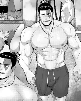 aoi_todo bara big_penis black_and_white bulge cock dick gay huge_cock huge_penis jloid jujutsu_kaisen male male_only monochrome muscular muscular_male penis tagme thick_penis yaoi