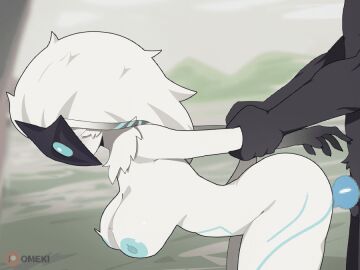 animated anthro areola big_breasts bouncing_breasts bovid breasts caprine censored duo erection female fur genitals hair kindred_(lol) lamb_(lol) league_of_legends male male/female male_penetrating mammal mask nipples nude omeki penetration penis riot_games sex sheep short_playtime tencent unseen_male_face wearing_mask white_body white_fur