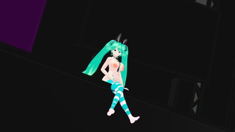 3d ass big blue breasts eyes female hair hatsune_miku long on stage thick_thighs thighhighs vocaloid