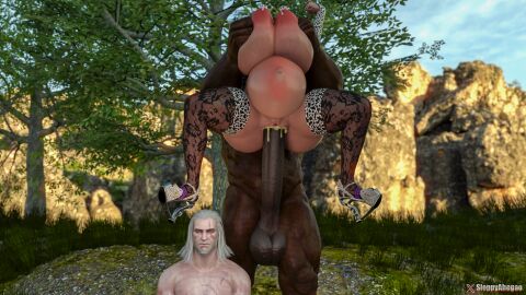3d ahe_gao ahegao_face ass big_ass big_nipples big_thighs breasts cheating cheating_girlfriend cheating_wife cow_outfit cuckold dark-skinned_male drooling female high_heels huge_breasts huge_cock kissing male milk milking minotaur monster monster_cock netorare ntr penis platform_heels pregnant pussy pussy_juice pussy_penetration rimjob rimming sloppyahegao the_witcher_(series) tongue tongue_out yennefer