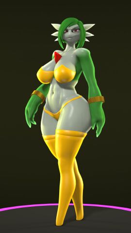 1girls 3d big_breasts breasts female female_focus female_only gardevoir generation_3_pokemon glasses green_hair humanoid humanoid_female humanoid_only nintendo not_furry pokemon pokemon_(species) solo solo_female thevestige twitter_link walking warfare_gardevoir