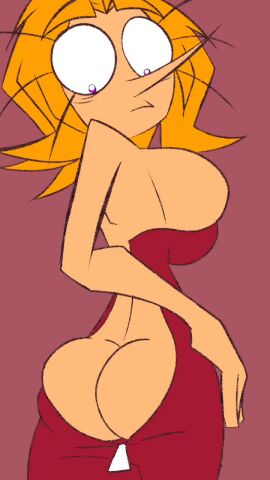 1girls ass breasts dress female patty_(pepperonpatty) pepperonpatty tagme video wardrobe_malfunction zipper