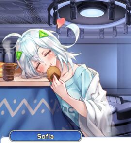 blissful cookie cute heart project_qt sleepy sofia_(project_qt) white_hair
