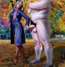 balls big_balls big_muscles big_penis female forest forest_background forest_sex gilf grey_hair hand_on_penis handjob huge_balls huge_cock huge_thighs male mature mature_female milf milfification milfs muscles outdoor_nudity outdoor_sex outdoors outside_sex penis woods