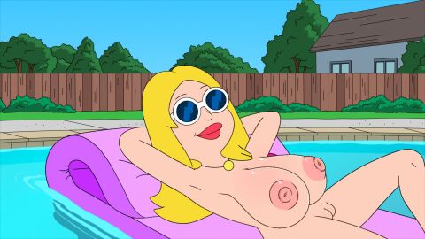 american_dad areolae backyard big_breasts blonde_hair blue_sky breasts bush day edit edited edited_screencap eyeshadow female fence floating francine_smith glasses house huge_breasts light-skinned_female light_skin necklace nerota nude nude_female oiled_skin outdoor_pool outdoors outside pink_lipstick pool pool_float pussy pussy_lips red_lips red_lipstick screenshot_edit shiny_skin sky smiling sunbathing sunglasses sunlight tree white_sunglasses wooden_fence