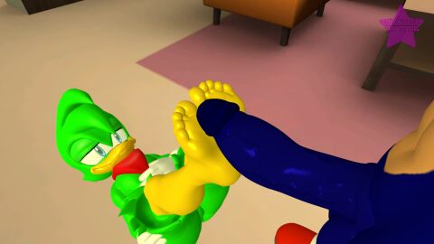 2boys 3d_(artwork) 3d_model 3d_render 5_toes anthro archie_comics avian balls bean_the_dynamite bird cock dick erection eulipotyphlan feet feet_together feet_up femboy foot_fetish foot_focus foot_play footjob gay green_feathers hedgehog male mammal maxdistortion on_floor penis sega sfm soles sonic_(series) sonic_the_hedgehog sonic_the_hedgehog_(series) source_filmmaker source_filmmaker_(artwork) toes twink yaoi yellow_feet yellow_legs