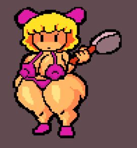 1girls 2024 adult_woman aged_up artist_request ass ass_focus beady_eyes big_ass bikini blonde_hair breasts chubby_female curvy earthbound earthbound_(series) female female_only frying_pan giant_breasts gigantic_ass gigantic_breasts huge_ass human looking_at_viewer mother_(series) neutral_expression nipple_bulge paula_jones paula_polestar shoes simple_background sprite_art standing thick_ass thick_thighs voluptuous_female