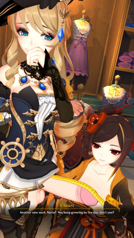 1futa 1girls 3d big_penis chiori_(genshin_impact) clothed clothing female futaflux futanari genital_expansion genital_growth genital_growth_(enlargement) genshin_impact huge_penis intersex light-skinned_female light-skinned_futa light_skin measuring measuring_penis mostly_clothed navia_(genshin_impact) penis penis_expansion penis_growth penis_growth_(enlargement) self_upload standing text uncensored