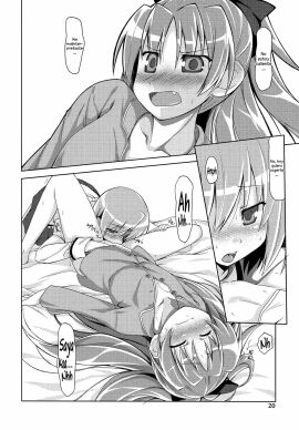 10s 2012 2girls black_and_white clothed_sex cunnilingus doujinshi female female_focus female_only licking licking_lips licking_pussy long_hair mahou_shoujo_madoka_magica miki_sayaka monochrome oral oral_sex page_20 page_number puella_magi_madoka_magica pussy sakura_kyouko short_hair sinohara_sinome spanish_text spread_legs translation_request young yuri