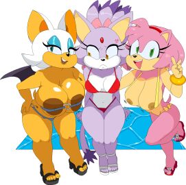 3girls amy_rose anger_vein angry anthro bat beach big_areola big_breasts big_nipples bikini blaze_the_cat blue_eyes breast_envy breast_size_difference breasts breasts_out brown_lips brown_nipples busty cassettedream chiropteran clothing dark_lipstick dark_nipples dream-cassette edit feline female female_only forehead_jewel green_eyes group hedgehog hoshime huge_areolae huge_breasts huge_nipples jealous large_breasts looking_at_breasts looking_at_viewer medium_breasts mobian mobian_(species) mobian_bat mobian_cat mobian_hedgehog multiple_females multiple_girls nipple_slip nipples ocean pink_hair pink_skin pout rouge_the_bat sega shoes sitting smile sonic_(series) sonic_the_hedgehog_(series) swimsuit thick_thighs third-party_edit transparent_background visible_areolae visible_nipples wardrobe_malfunction water wet wide_hips wings yellow_eyes