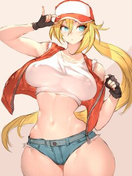 1girls 2024 2d 2d_(artwork) american ass athletic athletic_female bare_belly bare_shoulders bare_stomach belly belly_button big_ass big_breasts big_butt blonde blonde-haired_female blonde_female blonde_hair blue_eyes breasts cleavage clothed clothed_female clothing color colored curvaceous curves curvy curvy_body curvy_female curvy_figure fatal_fury female female_terry fingerless_gloves full_color fumio_(rsqkr) genderswap genderswap_(mtf) gloves hair hair_between_eyes hat hips huge_ass huge_butt jacket jean_shorts large_ass large_breasts large_butt light-skinned_female light_skin long_hair microshorts minishorts rule_63 seductive short_shorts shorts snk snk_heroines:_tag_team_frenzy stomach terry_bogard thick_thighs thighs torn_clothes video_game video_game_character video_game_franchise video_games