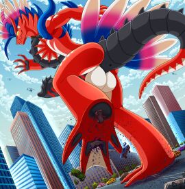 alternate_version_available anthro anus balls building car car_destruction city destruction dragon erection feet furrypur genitals giant koraidon macro male male_only nintendo nude paradox_pokemon paws penis pokemon pokemon_(species) red_body reptile scalie skyscraper solo stomp stomping street tail testicles vehicle vehicle_destruction yellow_eyes
